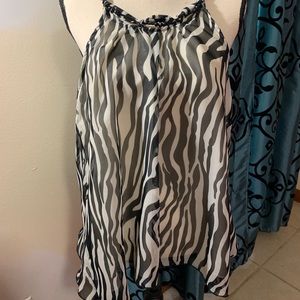 Zebra Print Halter Top